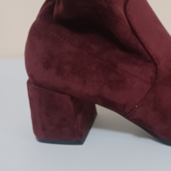 Extreme by Eddie Marc Burgundy Faux Suede Booties - Picture 3 of 3